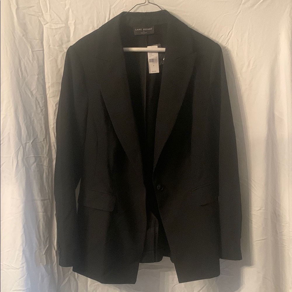 Lane Bryant Black Tailored Blazer with Classic Notched Lapel